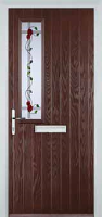 Mid Square (off set) Mackintosh Rose Composite Front Door in Darkwood