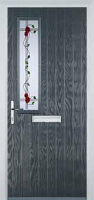 Mid Square (off set) Mackintosh Rose Composite Front Door in Anthracite Grey