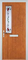 Mid Square (off set) Mackintosh Rose Composite Front Door in Oak