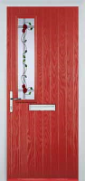 Mid Square (off set) Mackintosh Rose Composite Front Door in Red