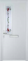 Mid Square (off set) Mackintosh Rose Composite Front Door in White