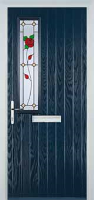 Mid Square (off set) English Rose Composite Front Door in Dark Blue