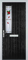 Mid Square (off set) English Rose Composite Front Door in Black