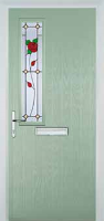 Mid Square (off set) English Rose Composite Front Door in Chartwell Green