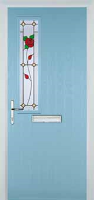 Mid Square (off set) English Rose Composite Front Door in Duck Egg Blue