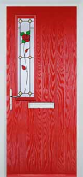 Mid Square (off set) English Rose Composite Front Door in Poppy Red