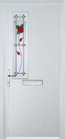 Mid Square (off set) English Rose Composite Front Door in White