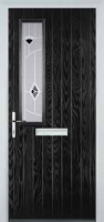 Mid Square (off set) Murano Composite Front Door in Black