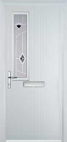 Mid Square (off set) Murano Composite Front Door in White