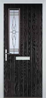 Mid Square (off set) Crystal Harmony Composite Front Door in Black Brown