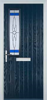 Mid Square (off set) Crystal Harmony Composite Front Door in Dark Blue