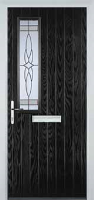 Mid Square (off set) Crystal Harmony Composite Front Door in Black