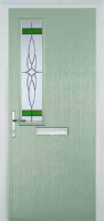 Mid Square (off set) Crystal Harmony Composite Front Door in Chartwell Green