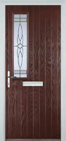 Mid Square (off set) Crystal Harmony Composite Front Door in Darkwood