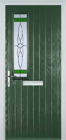 Mid Square (off set) Crystal Harmony Composite Front Door in Green