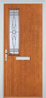 Mid Square (off set) Crystal Harmony Composite Front Door in Oak