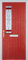 Mid Square (off set) Crystal Harmony Composite Front Door in Red