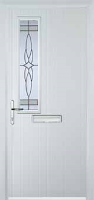 Mid Square (off set) Crystal Harmony Composite Front Door in White