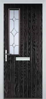 Mid Square (off set) Crystal Diamond Composite Front Door in Black Brown