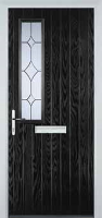 Mid Square (off set) Crystal Diamond Composite Front Door in Black