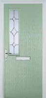 Mid Square (off set) Crystal Diamond Composite Front Door in Chartwell Green