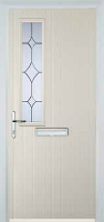 Mid Square (off set) Crystal Diamond Composite Front Door in Cream