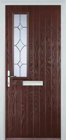 Mid Square (off set) Crystal Diamond Composite Front Door in Darkwood