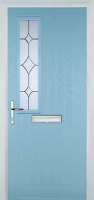 Mid Square (off set) Crystal Diamond Composite Front Door in Duck Egg Blue