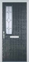 Mid Square (off set) Crystal Diamond Composite Front Door in Anthracite Grey