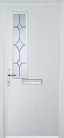 Mid Square (off set) Crystal Diamond Composite Front Door in White