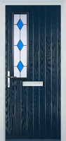 Mid Square (off set) Drop Diamond Composite Front Door in Dark Blue