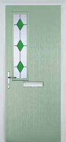 Mid Square (off set) Drop Diamond Composite Front Door in Chartwell Green