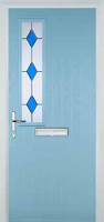 Mid Square (off set) Drop Diamond Composite Front Door in Duck Egg Blue