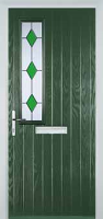 Mid Square (off set) Drop Diamond Composite Front Door in Green