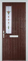 Mid Square (off set) Fleur Composite Front Door in Darkwood