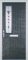 Mid Square (off set) Fleur Composite Front Door in Anthracite Grey