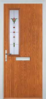 Mid Square (off set) Fleur Composite Front Door in Oak