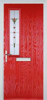 Mid Square (off set) Fleur Composite Front Door in Poppy Red