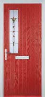 Mid Square (off set) Fleur Composite Front Door in Red