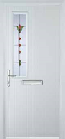 Mid Square (off set) Fleur Composite Front Door in White