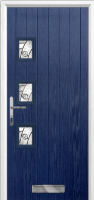 3 Square (off set) Abstract Timber Solid Core Door in Dark Blue