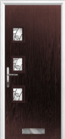 3 Square (off set) Abstract Timber Solid Core Door in Darkwood