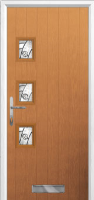 3 Square (off set) Abstract Timber Solid Core Door in Oak