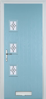 3 Square (off set) Elegance Timber Solid Core Door in Duck Egg Blue