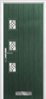 3 Square (off set) Elegance Timber Solid Core Door in Green