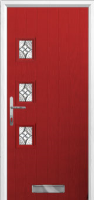 3 Square (off set) Elegance Timber Solid Core Door in Red
