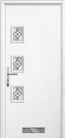 3 Square (off set) Elegance Timber Solid Core Door in White