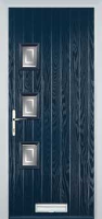 3 Square (off set) Enfield Timber Solid Core Door in Dark Blue