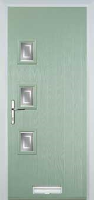 3 Square (off set) Enfield Timber Solid Core Door in Chartwell Green