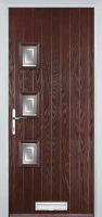 3 Square (off set) Enfield Timber Solid Core Door in Darkwood